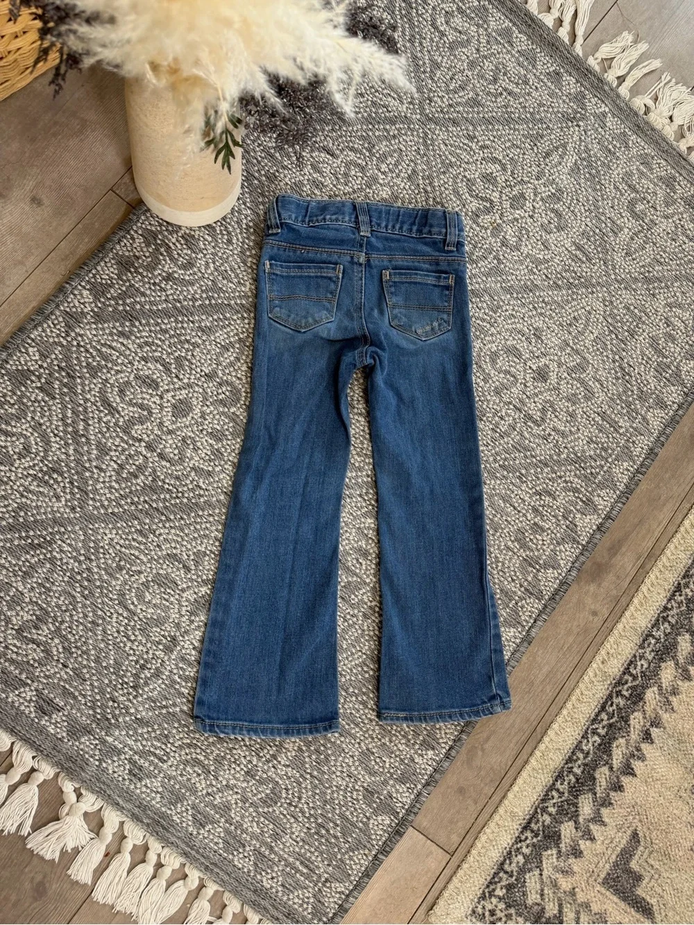 VTG Y2K OshKosh B'gosh Girls Boot Cut Slim Jeans Sz 5 Oshkosh Embroidered Pocket